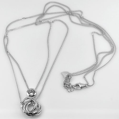 925 Sterling Silver Necklace Jewelry Length 17 to 18 Inch.: Product ID: 280540098 Product Type: 925 Sterling Silver Fine Jewelry Jewelry Weight: 4.50 Grams. Gemstones Color: Silver Metal: Solid Silver 92.5%. Gemstone Detail: About. White CZ Round Size 5 x 5 Mm