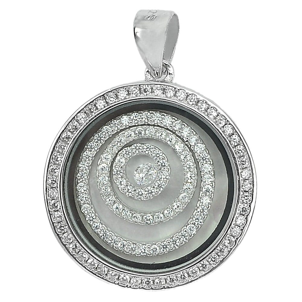 925 Sterling Silver Pendant Jewelry 7.80 Grams Beautiful Design: Product ID: 202101714 Product Type: 925 Sterling Silver Fine Jewelry Jewelry Weight: 7.80 Grams. Gemstones Color: White Metal: Solid Silver 92.5%. Gemstone Detail: White CZ Round Size 1 x 1 Mm. At You