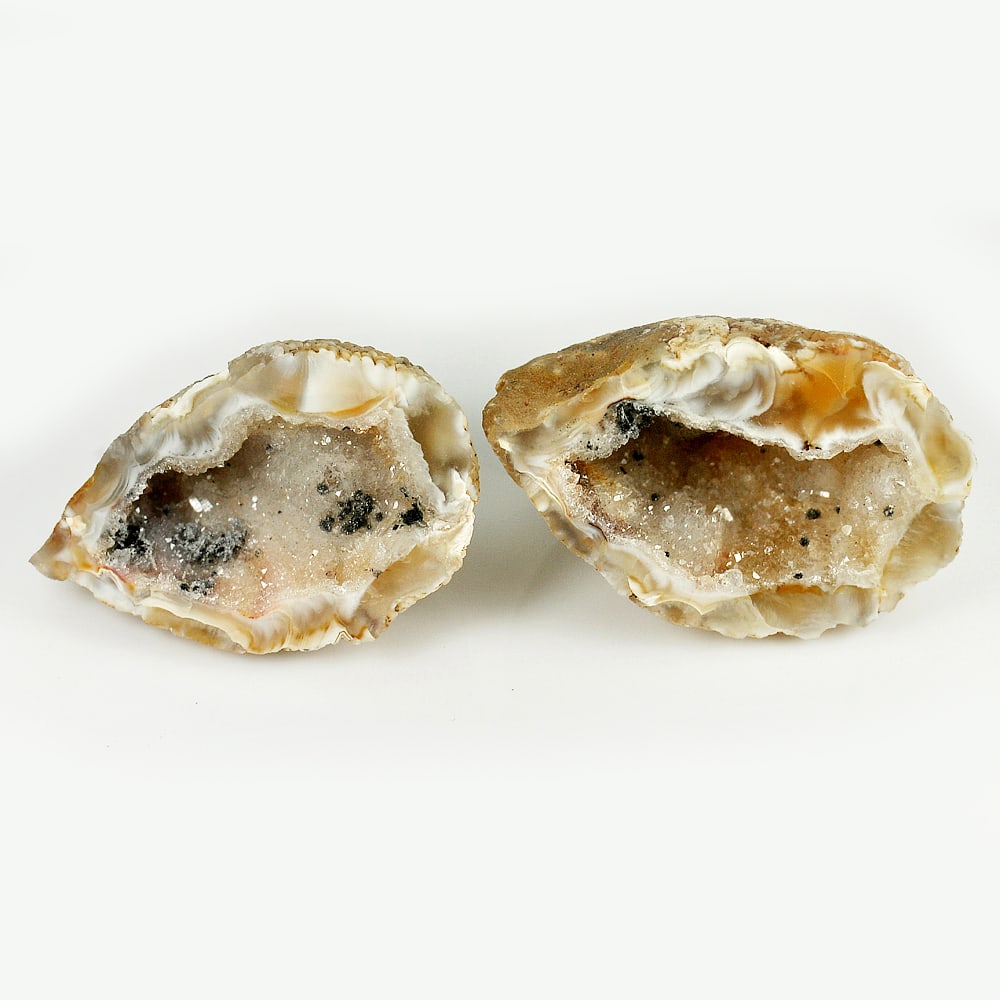 Natural Druzy Agate 197.37 Ct. Match Pair Rough 42 x 40 Mm. Unheated Gemstone From Madagascar (1 of 3)