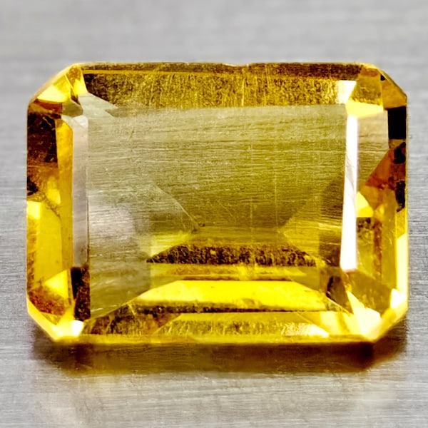 Natural Yellow Citrine 1.44 Ct. Octagon Shape 8.1 x 6 Mm. Gemstone From Brazil: Product ID: 801815033 Product Name: Natural Citrine Weight: 1.44 CT. Size: 8.1 x 6 x 3.7 MM. Shape: Octagon Color: Yellow Clarity:VSI Luster: Good Gems Origin: Brazil Treatment: Unheated Crystal Struc