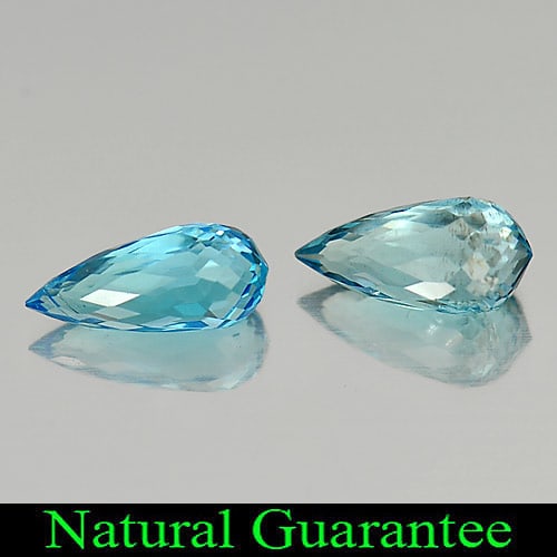 Natural Blue Topaz 1.74 Ct. 2 Pcs Briolette Shape 8.3 x 4.2 Mm Gemstones From Brazil: Product ID: 807151197 Product Name: Natural Blue Topaz Weight: 1.74 CT. Size: 8.3 x 4.2 x 4.2 MM. Shape: Briolette Color: Blue Clarity:VSI Luster: Good Gems Origin: Brazil Treatment: Treated Crystal S