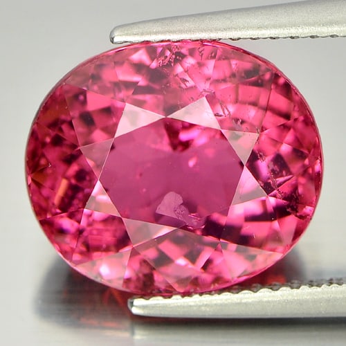 Natural Pink Tourmaline 7.68 Ct. Oval Shape 12.88 x 11.15 Mm. Unheated Gemstone From Nigeria (1 of 4)