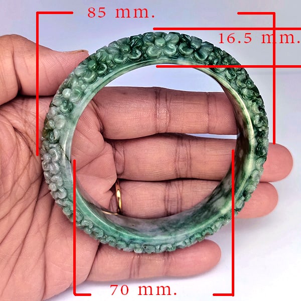 Natural Multi Color Genuine Jade 416.76 Ct. Bangle Round Cabochon 70 Mm Gemstone From Thailand (1 of 3)