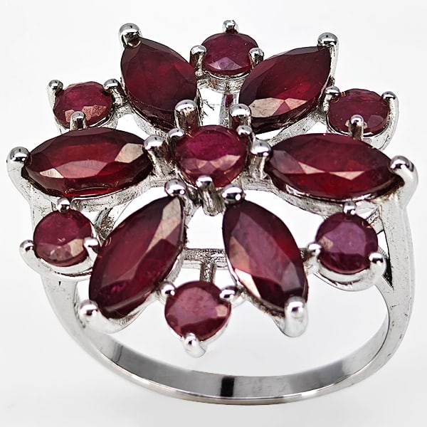 Natural Red Ruby 925 Sterling Silver Ring Jewelry 6.00 Grams Size 9.5 (1 of 3)