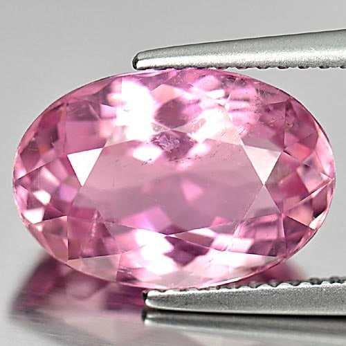 Natural Pink Tourmaline 6.16 Ct. Oval Shape 13.4 x 9.3 Mm. Unheated Gemstone From Mozambique (1 of 3)