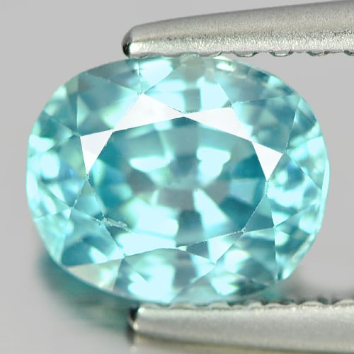 Natural Blue Zircon 1.75 Ct. Oval Shape 7 x 5.9 Mm Gemstone From Cambodia: Product ID: 807720614 Product Name: Natural Zircon Weight: 1.75 CT. Size: 7 x 5.9 x 4.1 MM. Shape: Oval Color: Blue Clarity:VVS Luster: Good Gems Origin: Columbia Treatment: Heated Crystal Structure: