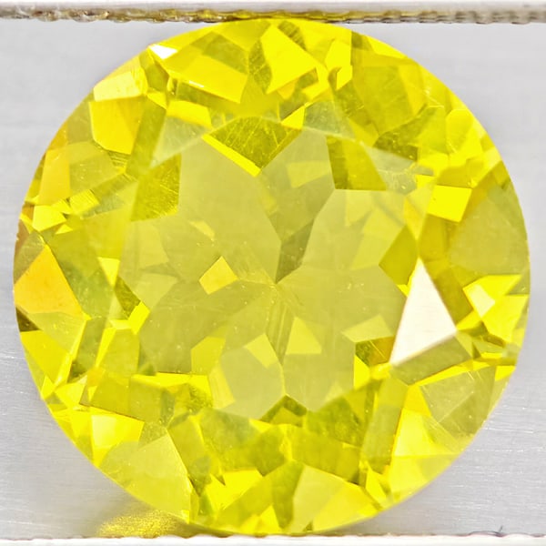 Natural Yellow Lemon Quartz 6.84 Ct. Round Shape 12.2 Mm Gemstone From Brazil (1 of 3)