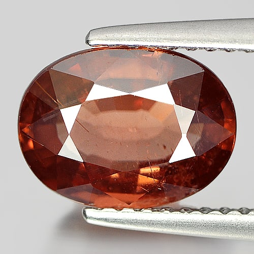 Natural Imperial Red Zircon 2.97 Ct. Oval Shape 9.7 x 7.2 Mm Gemstone From Tanzania (1 of 3)