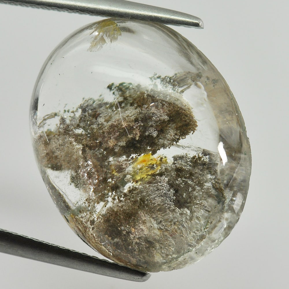 Natural Moss Quartz 18.73 Ct. Oval Cabochon Shape 20 x 16.4 Mm. Unheated Gemstone (1 of 3)