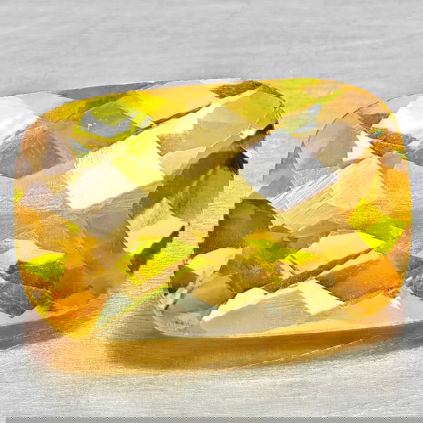 Natural Yellow Citrine 2.58 Ct. Cushion Checkerboard Cut 11.1 x 7.1 Mm. Gemstone From Brazil (1 of 3)