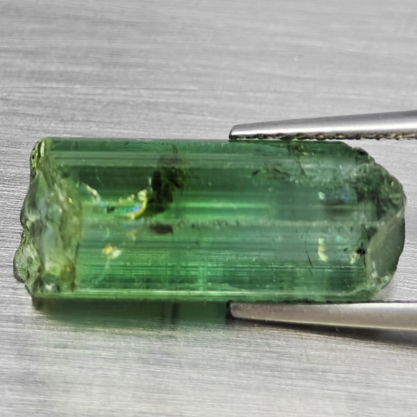 Natural Green Tourmaline 7.42 Ct. Rough Shape 16.8 x 7.7 Mm Gemstone From Nigeria (1 of 3)
