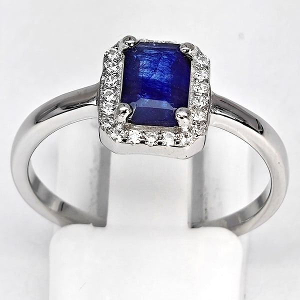 Natural Blue Sapphire 925 Sterling Silver Ring Jewelry 2.23 Grams Size 8 (1 of 3)