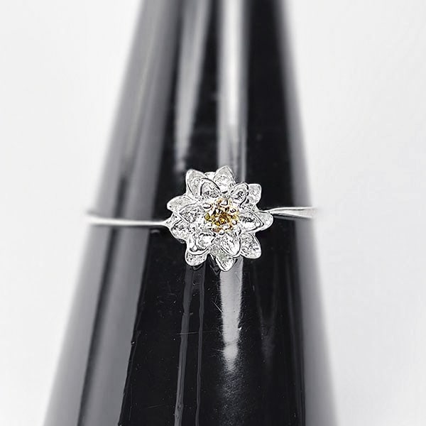 925 Sterling Silver Ring Jewelry 0.92 G. With Natural Diamond 0.04 Ct. Size 7.5 (1 of 3)