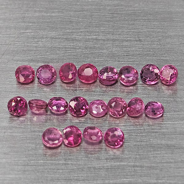 Natural Pink Red Ruby 0.62 Ct. 20 Pcs Round Shape 1.8 Mm Gemstone From Thailand (1 of 3)