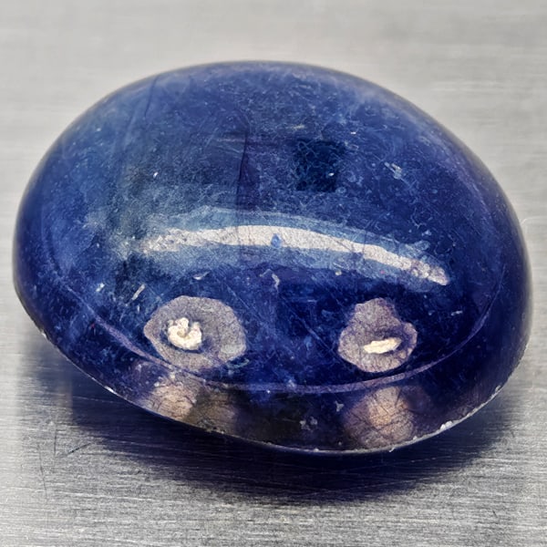 Natural Blue Sapphire 14.57 Ct. Oval Cabochon Shape 14.4 x 12.5 Mm Gemstone from Madagascar (1 of 3)