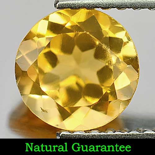 Natural Yellow Citrine 1.17 Ct. Round Shape 6.8 Mm Gemstone Unheated From Brazil: Product ID: 801811740 Product Name: Natural Citrine Weight: 1.17 CT. Size: 6.8 x 6.8 x 4.5 MM. Shape: Round Color: Yellow Clarity:VSI Luster: Good Gems Origin: Brazil Treatment: Unheated Crystal Struc