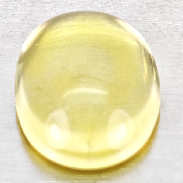 Natural Yellow Lemon Quartz 5.18 Ct. Oval Cabochon Shape 13.4 x 10.4 Mm Gemstone From Brazil (1 of 3)