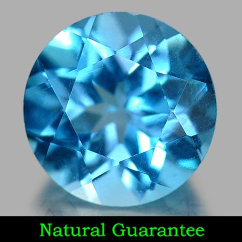 Natural Swiss Blue Topaz 3.14 Ct. Clean Round Shape 9.1 Mm. Gemstone From Brazil: Product ID: 807158434 Product Name: Natural Blue Topaz Weight: 3.14 CT. Size: 9.1 x 9.1 x 5.7 MM. Shape: Round Color: Blue Clarity:IF Luster: Very Good Gems Origin: Brazil Treatment: Treated Crystal S