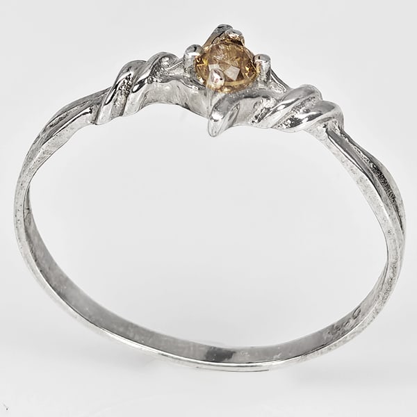 925 Sterling Silver Ring Jewelry 0.96 Grams With Natural Diamond 0.10 Ct. Size 6.5 (1 of 3)