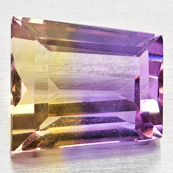 Natural Bi Color Ametrine 3.02 Ct. Square Shape 9.2 x 8.2 Mm Gemstone From Bolivia (1 of 3)