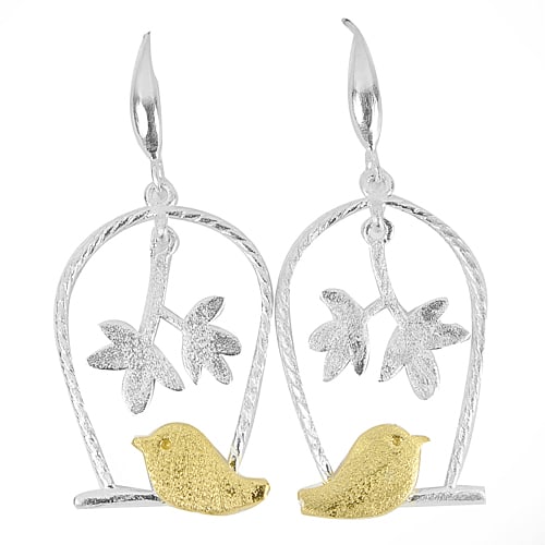 925 Sterling Silver Jewelry Earrings 4.80 Grams Lovely Bird Design (1 of 3)