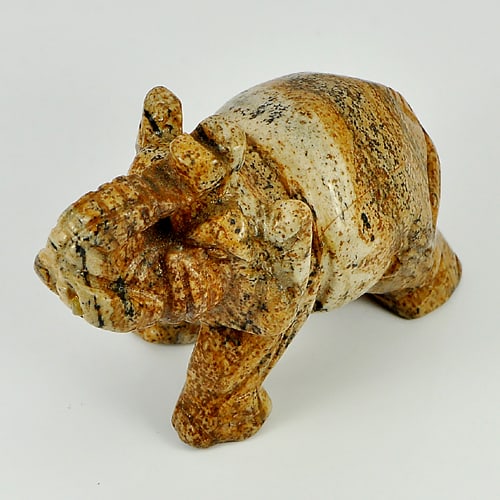 Natural Multi-Color Picture Jasper Elephant Carving 222.73 Ct. Gemstone Unheated: Product ID: 819101893 Product Name: Natural Jasper Weight: 222.73 CT. Size: 51 x 38 x 25 MM. Shape: Elephant Carving Color: Multi-Color Clarity:Opaque Luster: Good Gems Origin: USA Treatment: Unheated