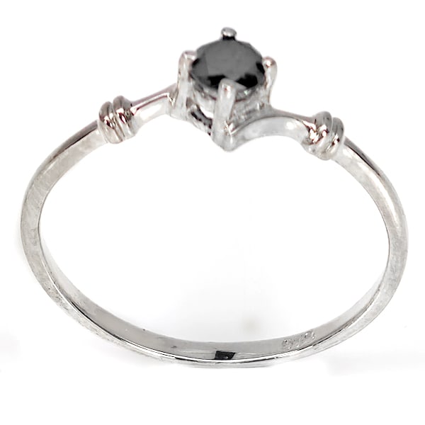 925 Sterling Silver Ring Jewelry 0.91 Grams With Natural Diamond 0.22 Ct. Size 6.5 (1 of 3)