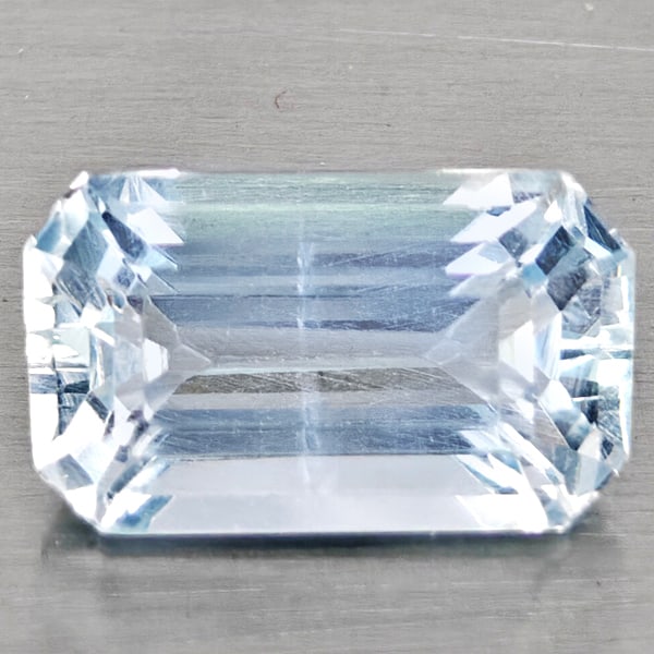 Natural Light Blue Aquamarine 1.38 Ct. Octagon Shape 8.8 x 5.4 Mm Gemstone From Brazil (1 of 3)