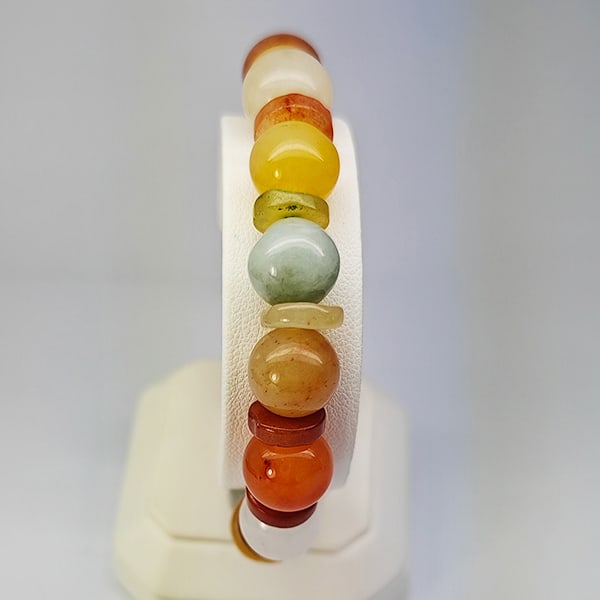 Natural Multi Color Jade Beads Stretch Bracelet 175.59 Ct. Gemstone From Thailand (1 of 3)