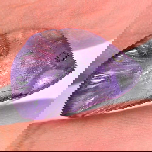 Natural Violet Amethyst 6.51 Ct. Fish Carving 17 x 10.8 Mm Gemstone From Brazil (1 of 3)