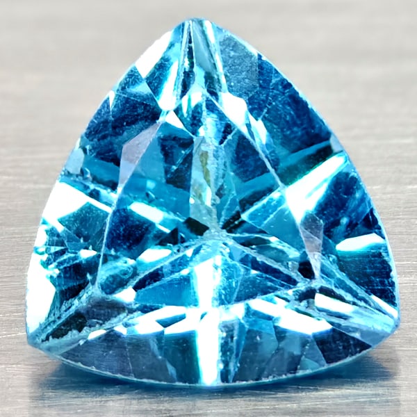 Natural Swiss Blue Topaz 3.16 Ct. Trilliant Shape 9.2 Mm Gemstones From Brazil (1 of 3)