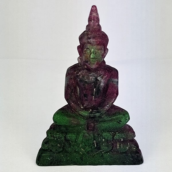 Natural Red Green Ruby in Zoisite 67.38 Ct. Buddha Carving 45 x 30 Mm. Gemstone From Madagascar: Product ID: 805935826 Product Name: Natural Zoisite Carving Weight: 67.38 CT. Size: 45 x 30 x 12.8 MM. Shape: Carving shape Color: Red Green Clarity:Opaque Luster: Good Gems Origin: Madagascar Treatme