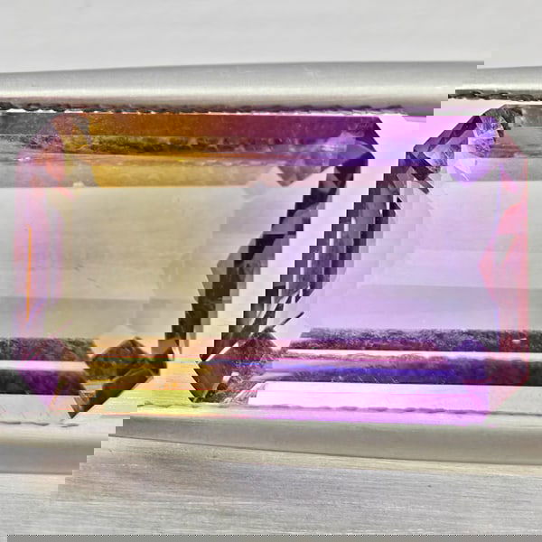 Natural Bi Color Ametrine 5.91 Ct. Octagon Shape 15.6 x 9 Mm Gemstone From Bolivia (1 of 3)