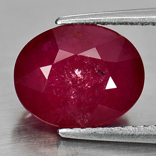 Natural Purplish Red Ruby 3.70 Ct. Oval Shape 9.8 x 8 Mm Gemstone From Mardagascar (1 of 3)