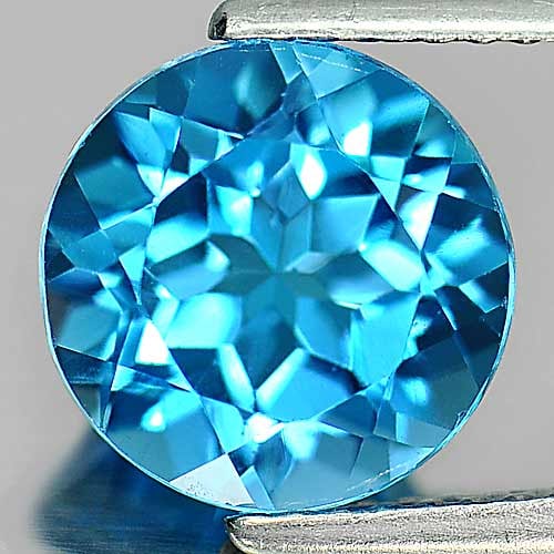 Natural Swiss Blue Topaz 3.51 Ct. Round Shape 9.2 Mm Gemstone From Brazil (1 of 3)