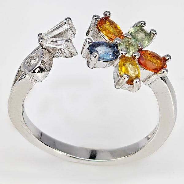 Natural Fancy Color Sapphire Real 925 Sterling Silver Jewelry 2.96 Grams Ring Size 8.5: Product ID: 808500349 Product Type: 925 Sterling Silver Fine Jewelry Jewelry Weight: 2.96 Grams. Gemstones Color: Fancy Color Metal: Solid Silver 92.5%. Gemstone Detail: Sapphire At Your Service: At T