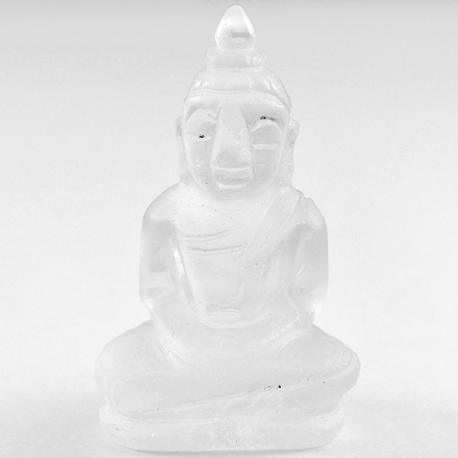 Natural White Quartz 57.12 Ct. Buddha Carving Size 38 x 22 Mm. Unheated From Thailand (1 of 3)