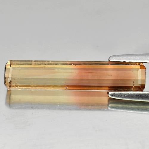 Natural Multi Color Pink Tourmaline 3.41 Ct. Octagon Shape 19.6 x 4.2 Mm. Unheated Gemstone (1 of 3)