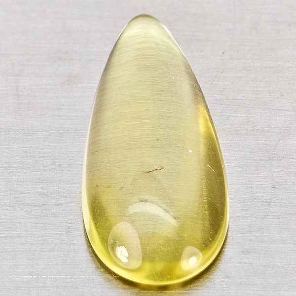 Natural Yellow Lemon Quartz 3.04 Ct. Pear Cabochon Shape 17.8 x 7.6 Mm Gemstone From Brazil (1 of 3)