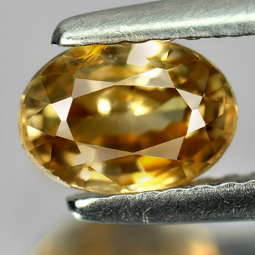 Natural Light Yellow Zircon 1.42 Ct. Oval Shape 6.9 x 5 Mm. Gemstone From Cambodia (1 of 3)
