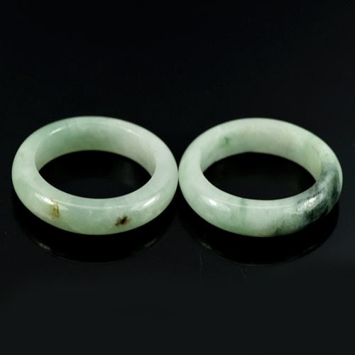 Natural Green Rings Jade 23.86 Ct. 2 Pcs. Size 5 Gemstones Unheated (1 of 3)
