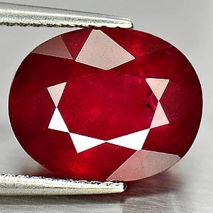 Certified Natural Red Ruby 7.72 Ct. Oval Shape 12.37 x 9.87 Mm Gemstone From Madagascar (1 of 4)