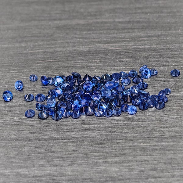 Natural Blue Sapphrie 0.38 Ct. 95 Pcs Round Diamond Cut 0.5 Mm Gemstone from Thailand (1 of 3)