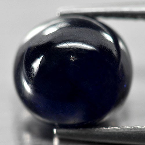 Natural Blue Sapphire 4.89 Ct. Oval Cabochon Shape 9 x 8.6 Mm. Gemstone From Madagascar (1 of 3)