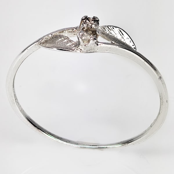 925 Sterling Silver Ring Jewelry 1.27 Grams With Natural Diamond 0.06 Ct. Size 6 (1 of 3)