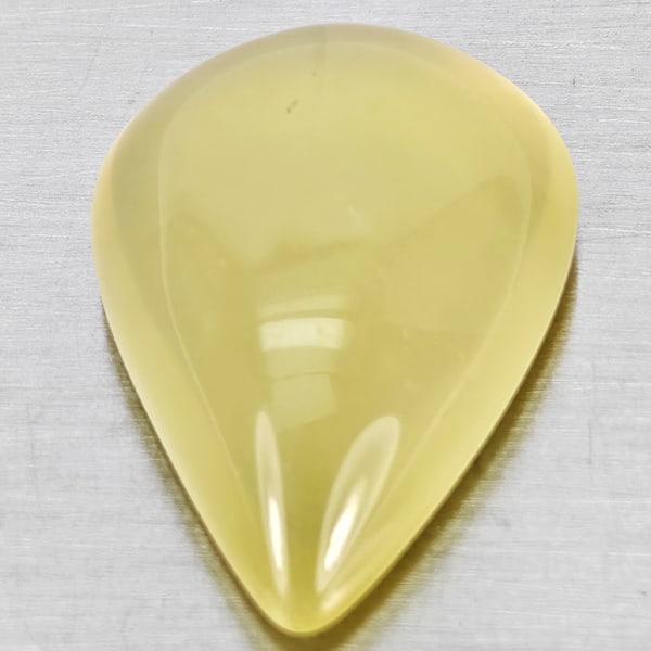 Natural Yellow Lemon Quartz 20.33 Ct. Pear Cabochon Shape 23 x 16.9 Mm Gemstone From Brazil (1 of 3)