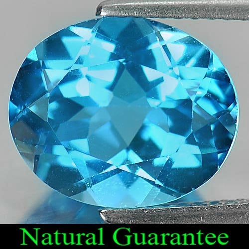 Natural Swiss Blue Topaz 5.80 Ct. Oval Shape 12 x 10 Mm Gemstone From Brazil: Product ID: 807161096 Product Name: Natural Blue Topaz Weight: 5.80 CT. Size: 12 x 10 x 6.7 MM. Shape: Oval Color: Swiss Blue Clarity:VVS Luster: Good Gems Origin: Brazil Treatment: Treated Crystal St