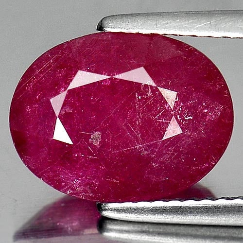 Natural Purplish Red Ruby 4.64 Ct. Oval Shape 12.1 x 9.2 Mm Gemstone From Mozambique (1 of 3)