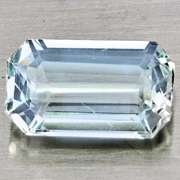 Natural Light Blue Aquamarine 1.48 Ct. Octagon Shape 9.8 x 5.8 Mm Gemstone From Brazil (1 of 3)