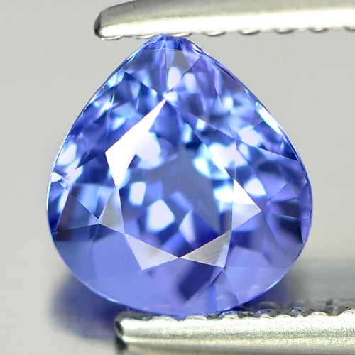 Natural Violetish Blue Tanzanite 1.20 Ct. Clean Pear Shape 6.95 x 6.46 Mm Gemstone From Tanzania (1 of 4)